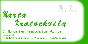 marta kratochvila business card